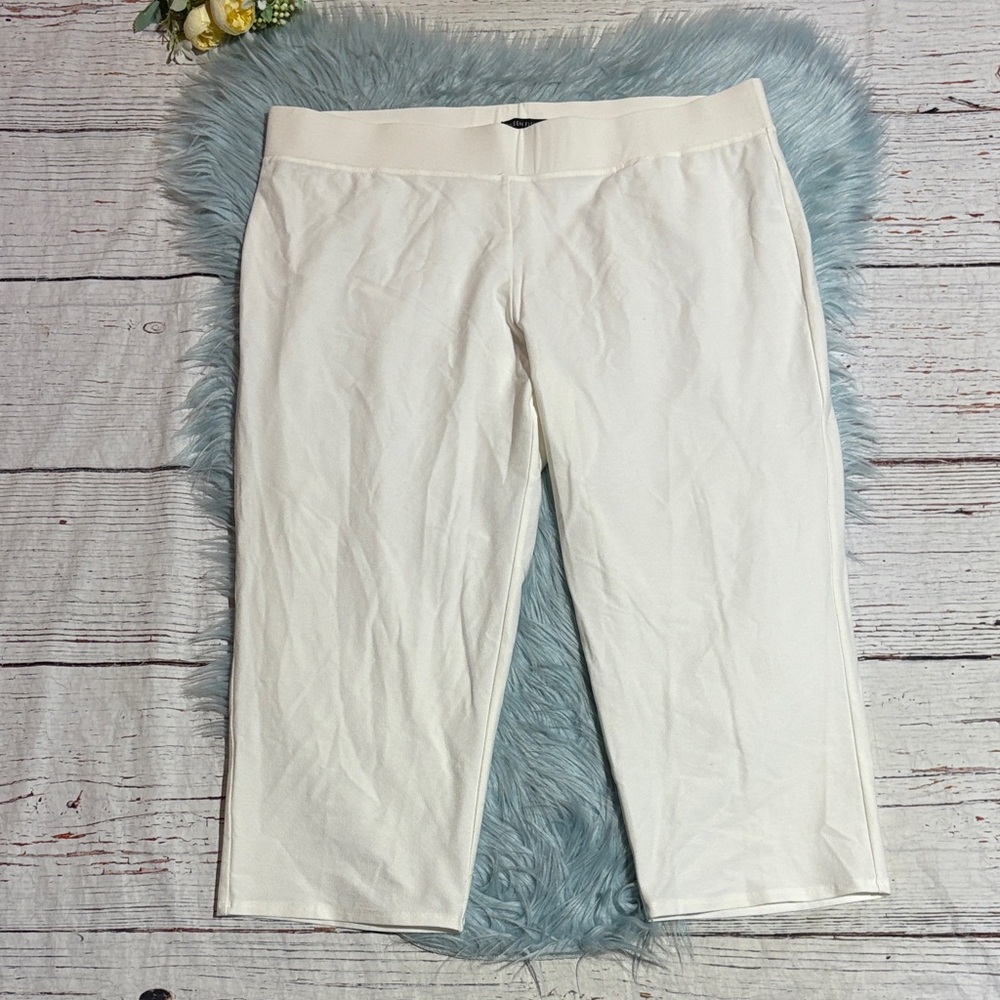 Eileen Fisher Ivory Cropped Pull On Pants sz XL